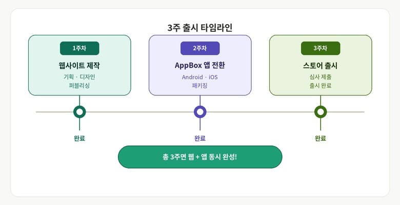 앱 3주 출시 타임라인
