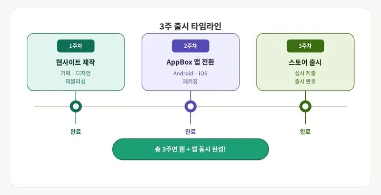 앱 3주 출시 타임라인