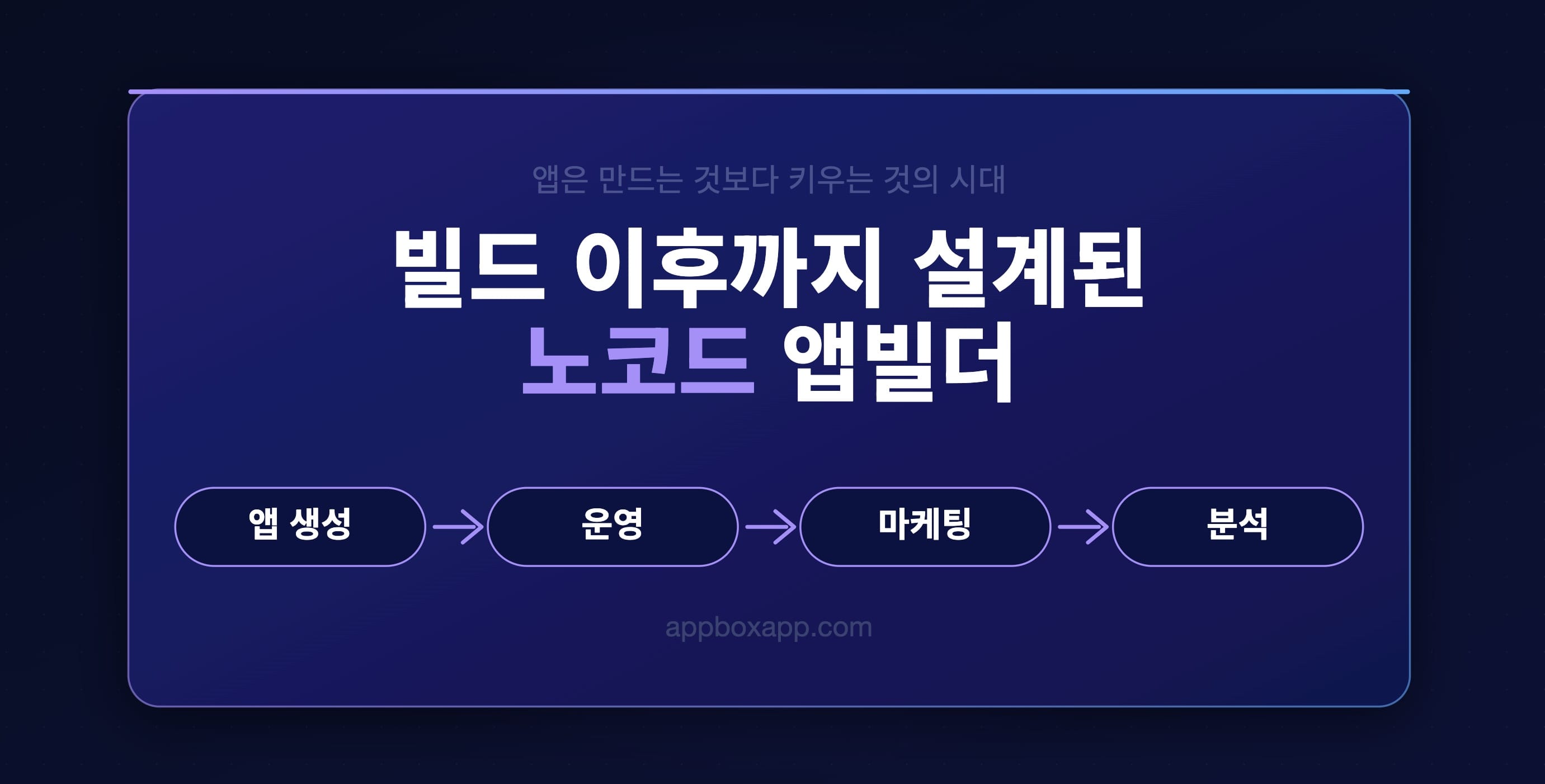 빌드 이후까지 설계된 노코드 앱빌더